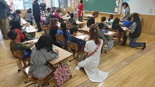 5日・授業参観でバスケットボール！